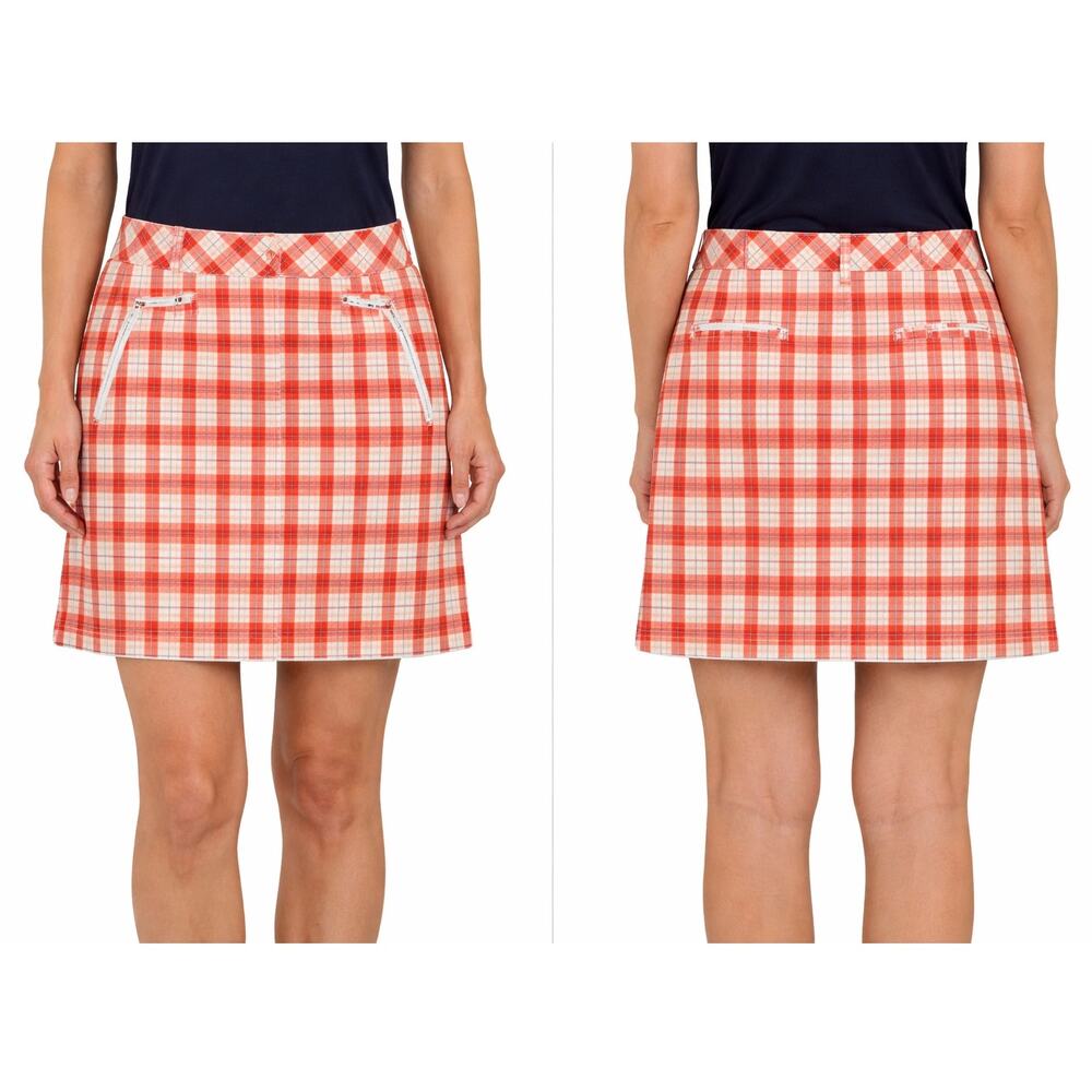 N’VO by Lanctot Plaid Golf Skort Built-In Shorts Zipper Pockets Women’s 4 - Picture 7 of 13
